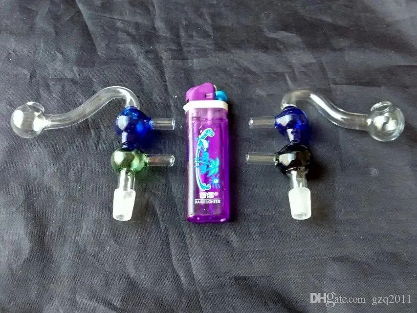 Deux pots à bulles, Accessoires pour bongs en verre en gros, Pipe à eau en verre