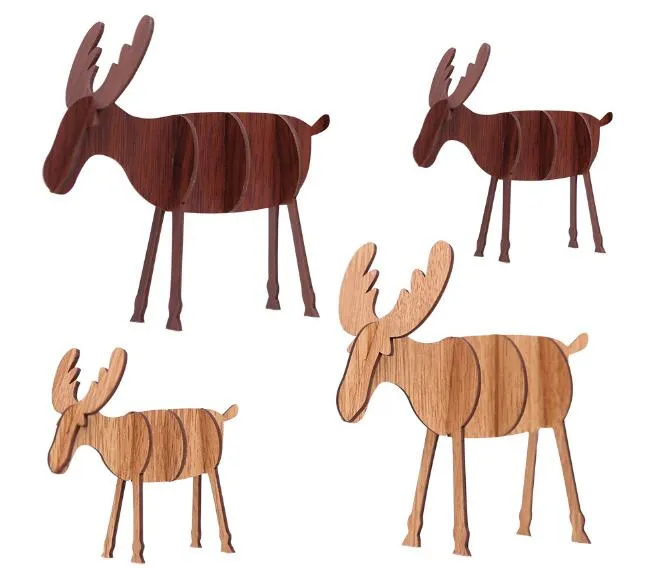 DIY Wooden Elk Ornaments Christmas Decoration Ornaments Children's Gifts Deer For Home Bars Shopping Malls Festive Pendant