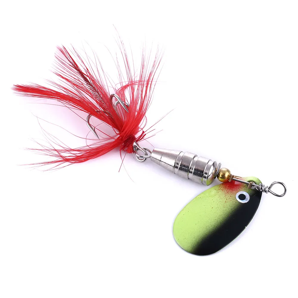 New! Fishing Spinner Tackle Spoone 6.3G6#hooks Spoon Lures Fishing Metal  Spoon Treble Feather Hook SP021 From Jennyshanghai, $10.35