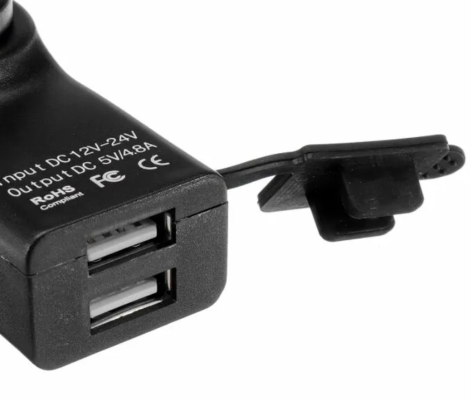 12V 24V 2.4A Dual USB Ladegerät Adapter LED Voltmeter Für BMW Din