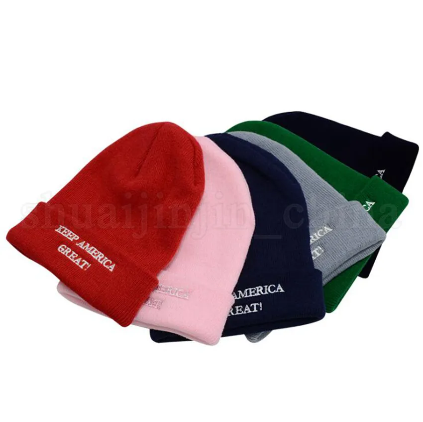 Trump Hat 6 Colors Keep America Great Donald Trump 2020 Knitted Embroidered Skull Beanie Cap Outdoor Hats OOA7119 A