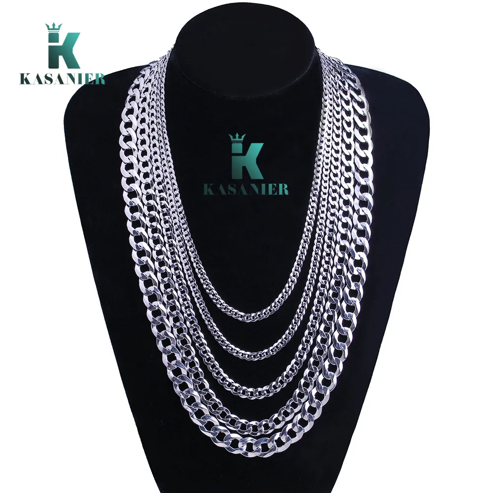 Fabriek Prijs Curb Cubaanse Mens Ketting Ketting 925 Zilveren Kettingen voor Mannen Vrouw Mode-sieraden 4/6/8/10mm Feest en Feestkostuum Ketting