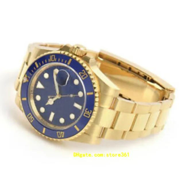 Наручные часы Original Box Casual Современные мужские часы 116618 Желтое золото Керамическая рамка Синий циферблат 40 мм Часы