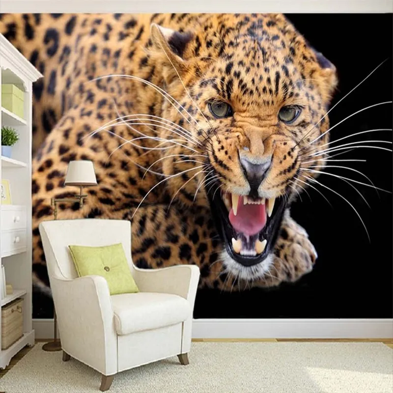 Stereo 3D personnalisée Personnalisation des animaux Tigre Photo Wallpaper Salon Chambre Paysage Design 3D Mural Papel De Parede