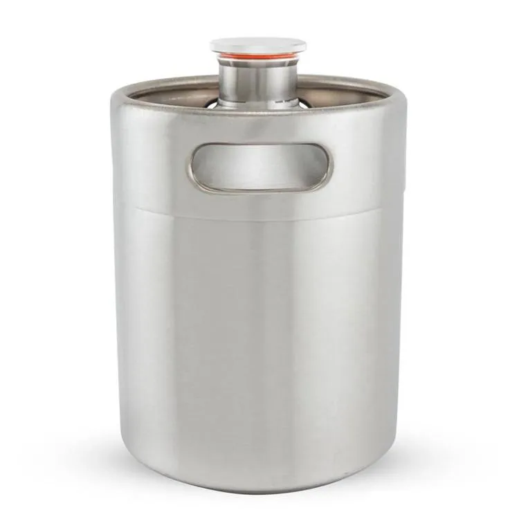 Araçlar Yemek 2L Bira Pot Mini Keg Paslanmaz Çelik Bira Growler Fıçı Vidalı kapak Şarap Pot Beer Barrel