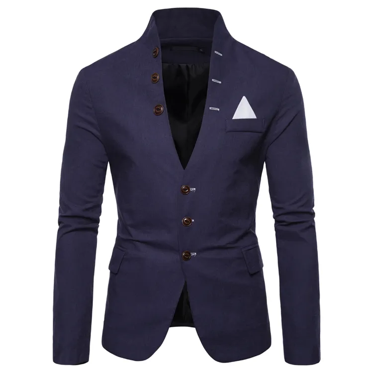 Mens Suits Blazers Euro Size 2019 Spring Autumn Multi Button Decorative Mens Casual Stand Up Collar Suit From 23 3 DHgate