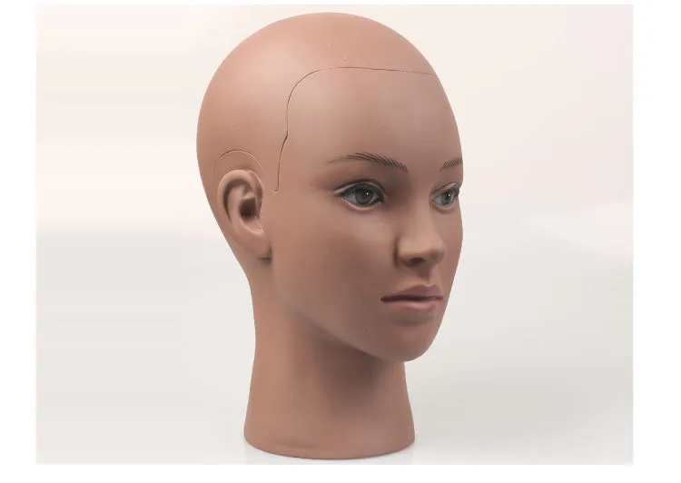 Female mannequin head in black pvc