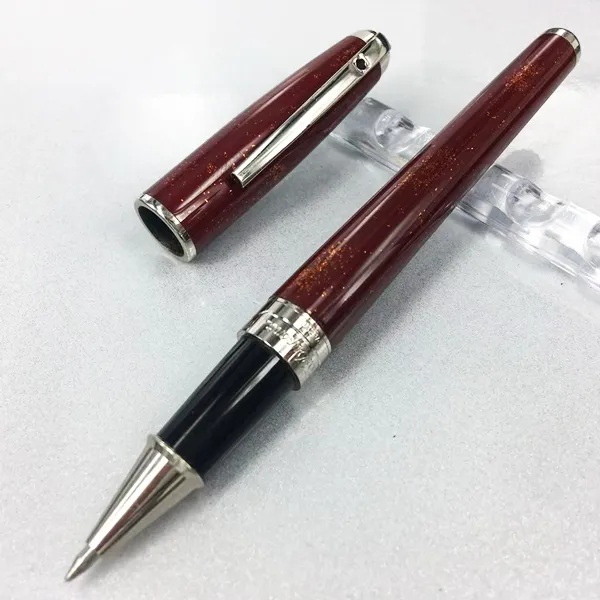 Stylo Roller Dupont Laque De Chine - Or Plaqué Marron - Boîte D'origine Et Papiers