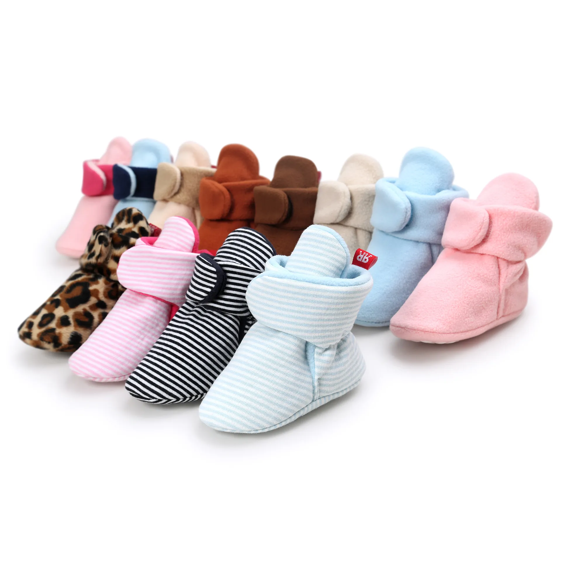 Baby-Mädchen-Stiefel Schuhe neugeborenes Kind Cotton Soft Anti-Rutsch-warme Fleece-Booties warme Winter Socken Hausschuhe Krippe Schuhe