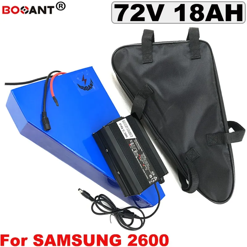 För Samsung 18650 Cell 72V Triangle E-Bike Lithium Batteri 72v 18ah elektrisk cykelbatteri för BAFANG BBSHD 1000W 1800W Motor