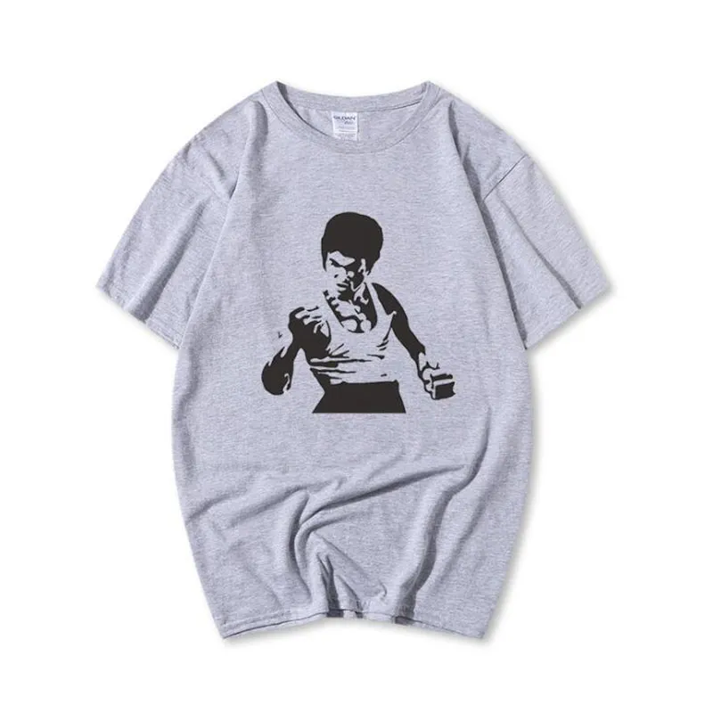 Moda-Chinese Kung Fu Superstar Bruce Lee z krótkim rękawem Koszulka Mężczyźni Lato Moda Hipster Bruce Lee Drukuj T Shirt dla człowieka