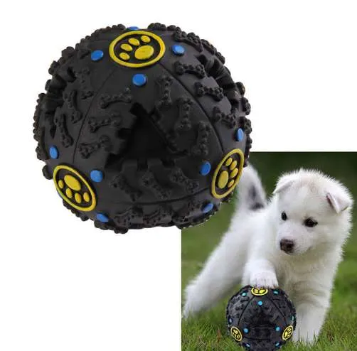 7.5cm面白いペットフードディスペンサーのおもちゃのボール犬の猫のおもちゃシューケータークイックサウンドグッズのための犬の子犬のトレーニングのためのサウンドグッズ
