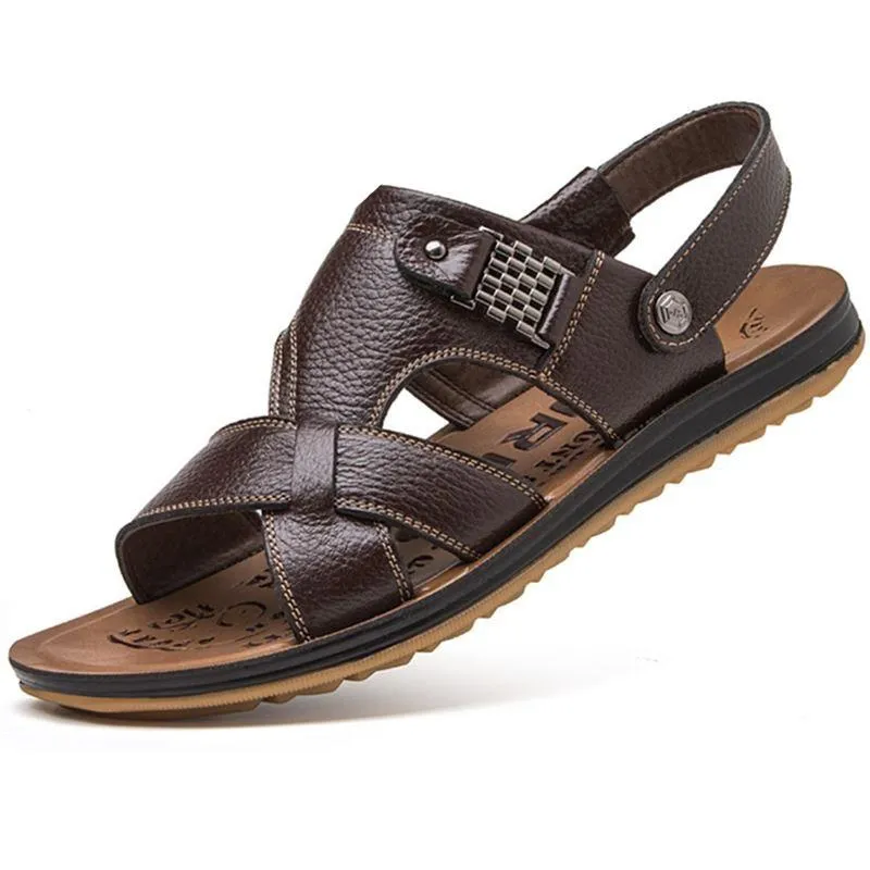 Heißer Verkauf – Ledersandalen, atmungsaktiv, lässig, Outdoor, Slip-on-Strandsandalen, hochwertige Sandalen für Herren