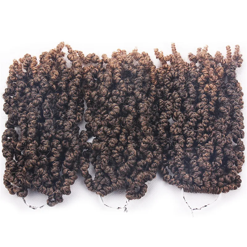 Pelo sintético de ganchillo con giro de resorte, 10 pulgadas, 100G por bolsa, pelo trenzado, rebote esponjoso de Jamaica