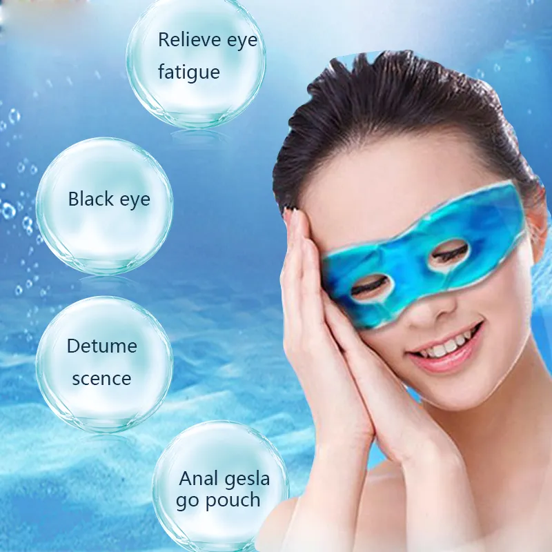 1pc Reusable Cold Gel Face Mask Blue Full Face Mask Ice Gel Eye