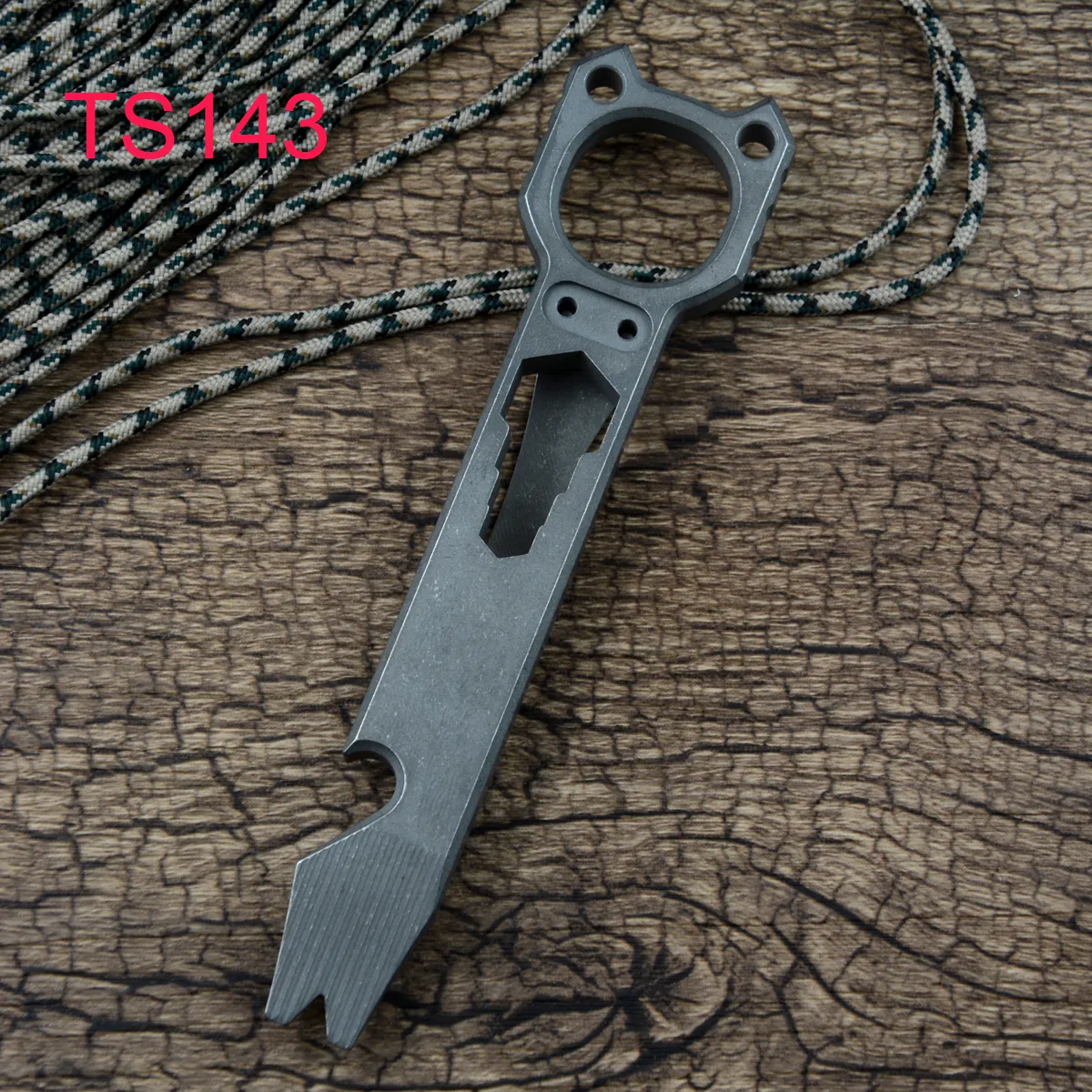 TWOSUN Titanium EDC Crowbar Prybar Multi-tool Outdoor tool Bar Pry camping Bottle Opener TS143