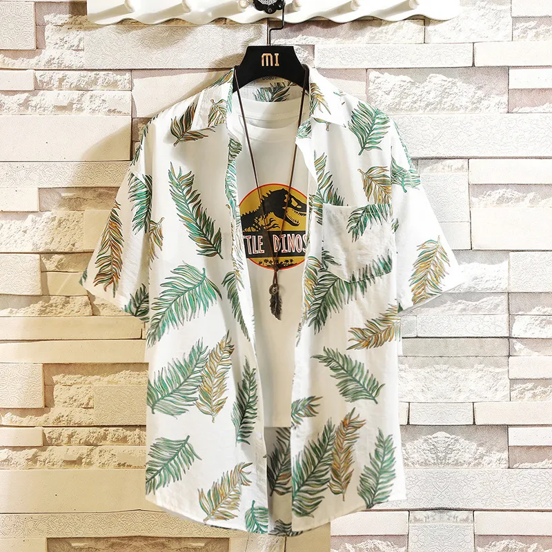 Mens T Shirts Fashion Hawaii Printing Shirt Short Sleeve Loose Casaul Beach Shirt Short Sleeve T-shirt Plus Size253g