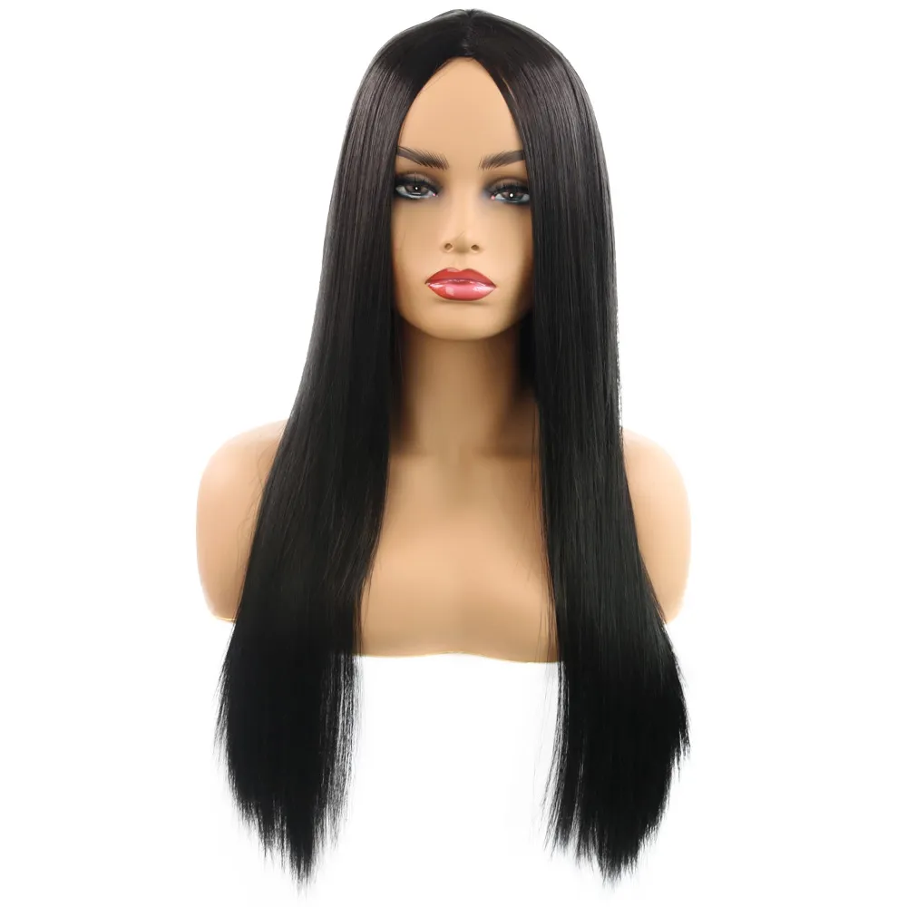 Synthetische pruiken 7 kleuren cosplay pruik lange ombre bruine rechte blondine voor vrouw gluueless hair pruik