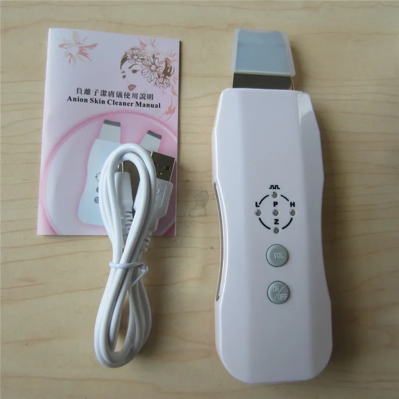 Máquina de Cuidados ultra-sônica do purificador da pele Massager máquina voltado Pore Cleaner Limpeza Profunda Espátula Facial Pele