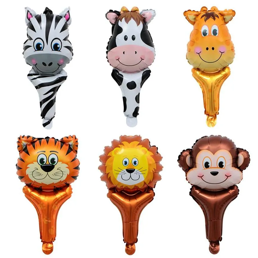 Wholesale Mini Animal Head Handheld Aluminum Film Balloon Hot Sale Gift Aluminum Foil Party Decoration Balloon