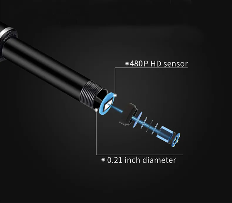 Outil d'élimination de cire de nettoyeur d'oreille Caméra de nettoyage d' oreille pour Android Ios 3.9mm