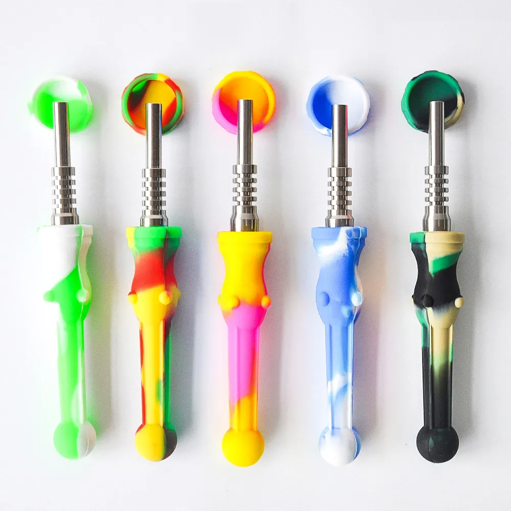 Silicone NC with Stainless Steel Tip & Quartz Tip Dab Straw Oil