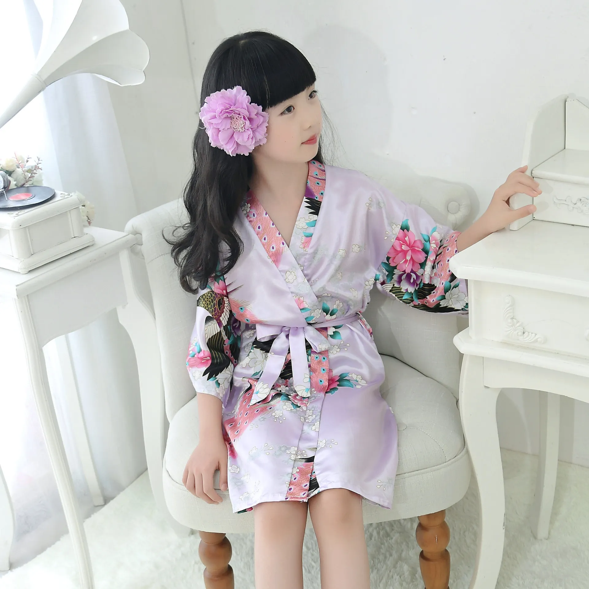 Buy Original Kimono Women's Lace-Trimmed Satin Short Kimono Robe Silky  Nightgowns Bathrobe Loungewear, Mint Green, XX-Large at Amazon.in