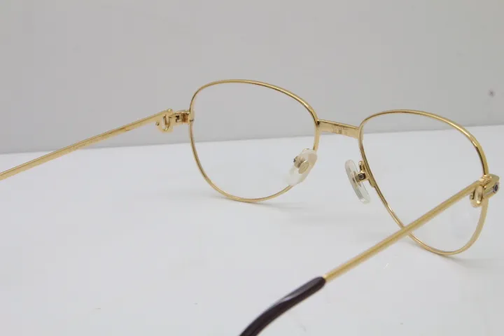 Lunettes de vue en gros-Gold Frame Designer Round Metal Lunettes de vue unisexe Carter 1156479 Lunettes de vue vintage originales en or