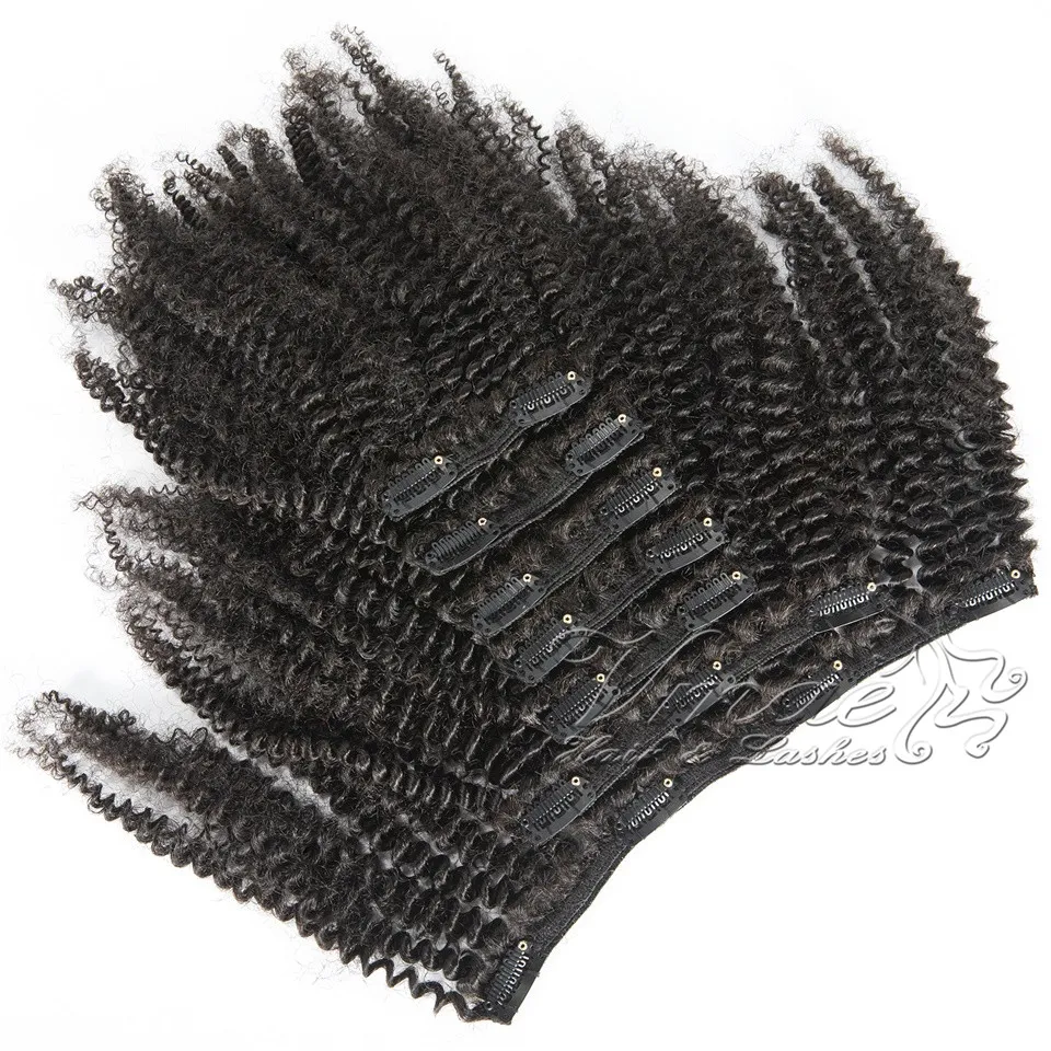 Vmae Peruvian Natural Black 100g 120g عميل مخصص Crinky Curly Virgin Hush Hair Clip