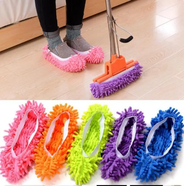 100 stks / partij Creatieve Lui Mopping Schoenen Microfiber Mop Vloer Cleaning Mophead Floor Polijsten Reinigingsdeksel