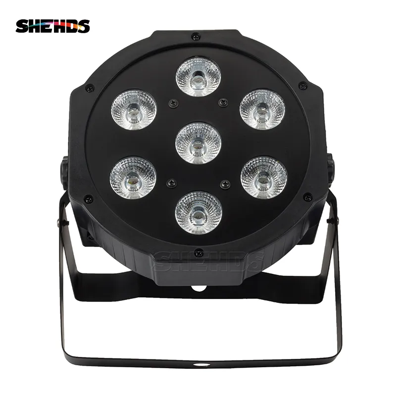 Shehds LED 7x18W RGBWA + UV PAR LUZ CON DMX512 IN / OUT y POWER OUT OUT 6IN1 Etapa de efecto de luz para el efecto de lavado DJ DISCO