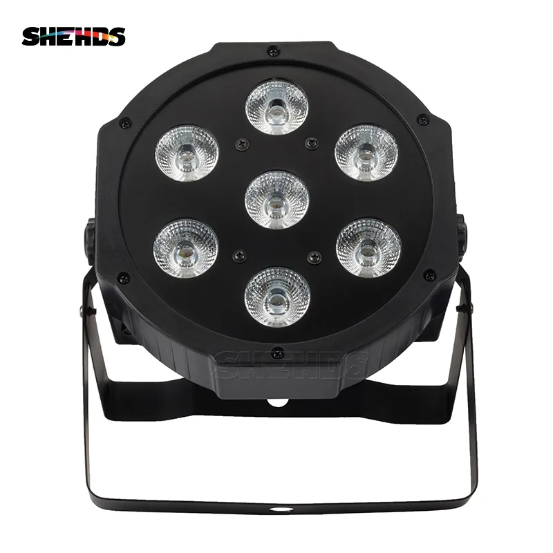 Shehdsは、洗浄効果DJディスコの6in1ステージライト効果のDMX512イン/アウトとパワーを備えた7x18W RGBWA+UV PAR LIGHTを使用しました。