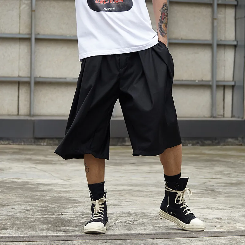 Pantaloni da uomo Harem a gamba larga in kimono di moda oversize da uomo Pantaloni da gonna casual larghi gotici hip-hop punk streetwear