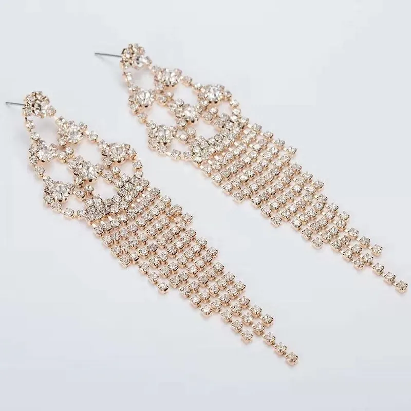 Gros gland mariée mariage boucles d'oreilles pendantes pour les femmes luxe designer fleurs bling diamant danling boucle d'oreille bijoux de fiançailles amour cadeau