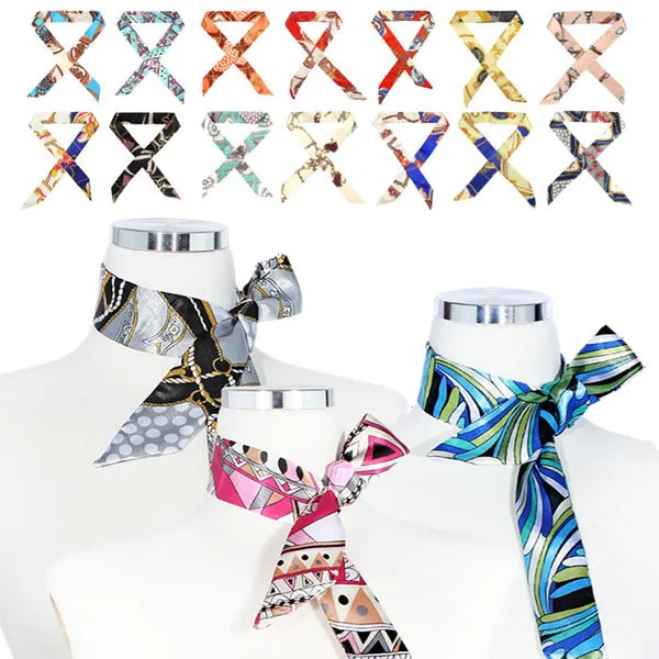 linea sottile calda avvolta intorno al manico della borsa sciarpa di seta piccola borsa decorativa sciarpa con sciarpa da donna Design multifunzionale multicolore
