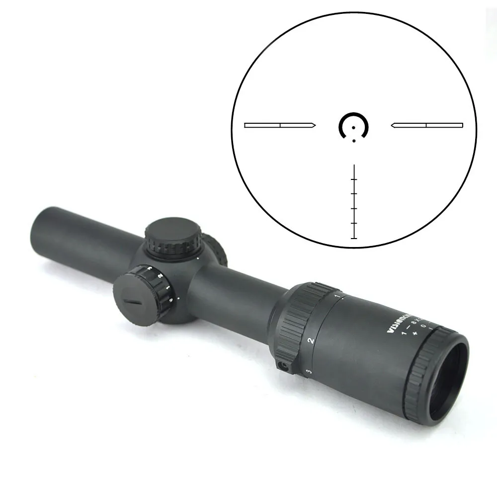 Lunette de visée Visionking Opitcs 1-8x24 Tube de 30 mm .223 Tactical Huntig Sight Haute résistance aux chocs