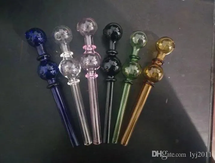 Two - wheel double bubble glass straight pot Wholesale Glass bongs Oil Burner Glass Water Pipes Oil Rigs Smoking Rigs