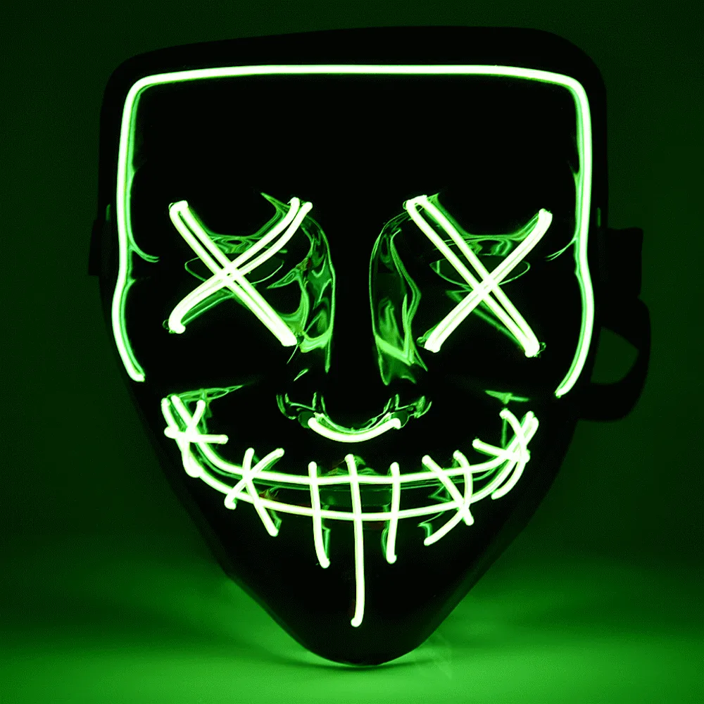 Party EL Led Halloween Neon Mask Light Up Mask Skull Funny Costume