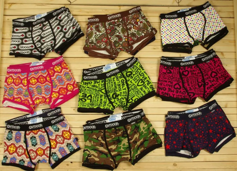 Moda-Outdoor Mens Underwears Board Shorts Fashion listrado Floral multi cores cuecas boxers