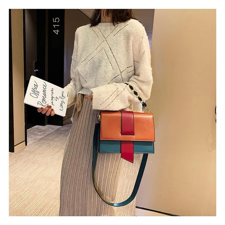 Ontwerper-lambrised patchwork ketting flap mujer portemonnee vrouwen crossbody tas 2019 vrouwelijke schoudertas bolsa sac # 2118