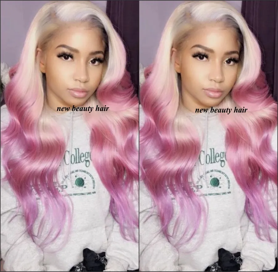 26 Pink Ombre Lace Front Pink Wigs Synthetic Heat Resistant Long Body Wave Style For Females Cosplay From Newfantasyhair 41.06 DHgate.Com