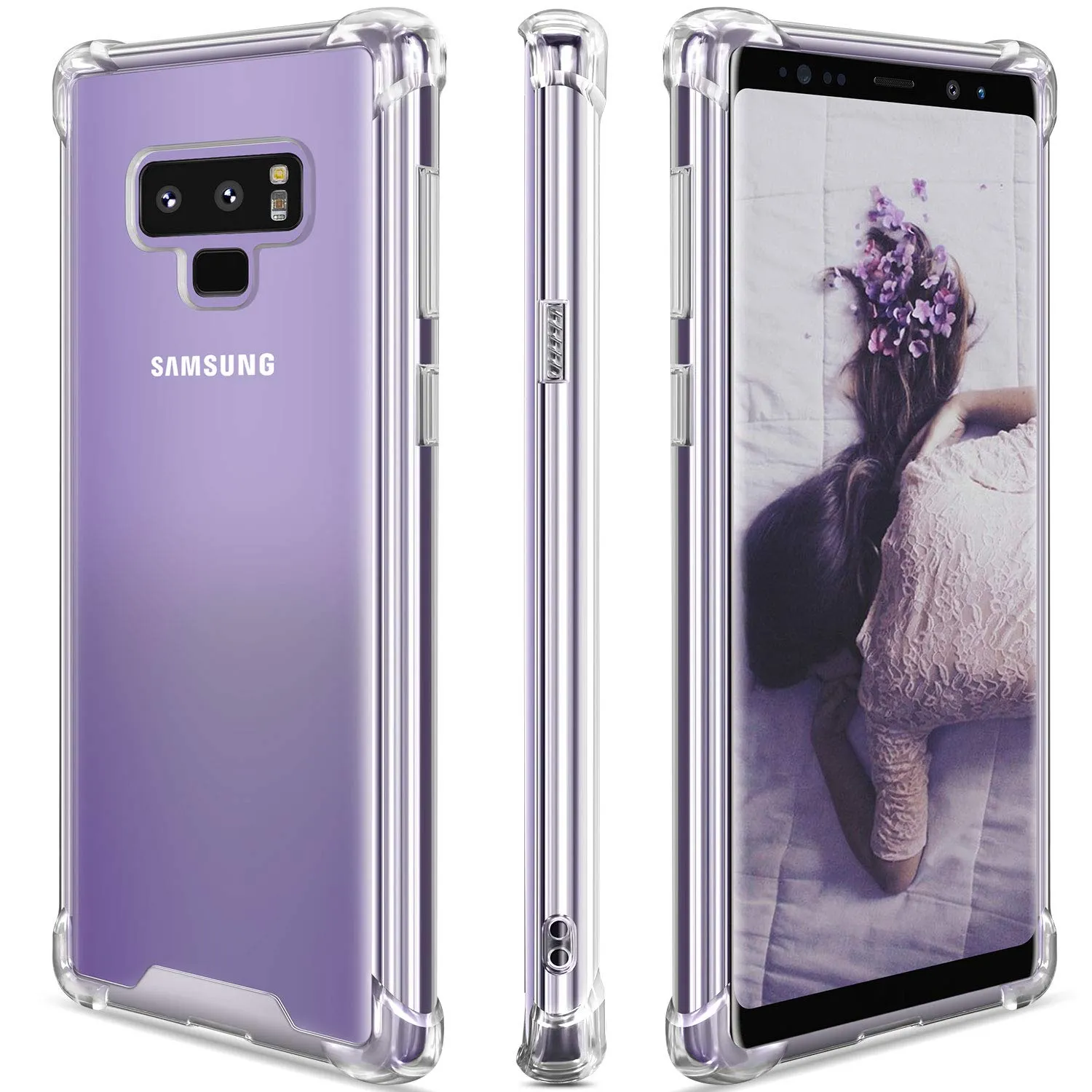 TPU trasparente trasparente antiurto con custodia protettiva a quattro angoli compatibile per Samsung Galaxy Note 8 Note 9 S8 S8 PLUS S9 S9 PLUS