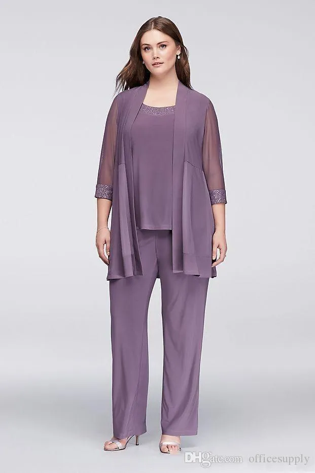 Plus size purple pantsuit sale