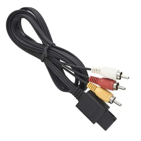 AV TV RCA videokabel kabel 180 cm voor game Cube / voor SNES GAMECUBE / 3RCA-kabel voor N64 64 groothandel 500 stks / partij