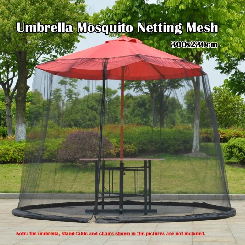 Mosquito Net Outdoor Circular Patio Umbrella Netting Mesh Screen Zipper