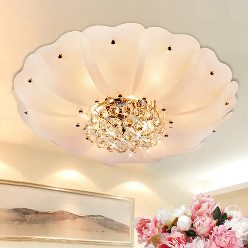 2019 Warm home Led Ceiling Lights decoration for living room luminarias para sala de jantar crystal flower shade lamp