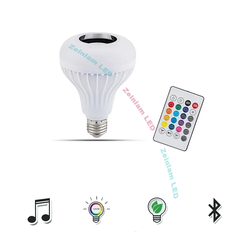 RVB couleur changeante Bluetooth ampoule haut-parleur Smart LED musique lampe avec avec télécommande mise à jour