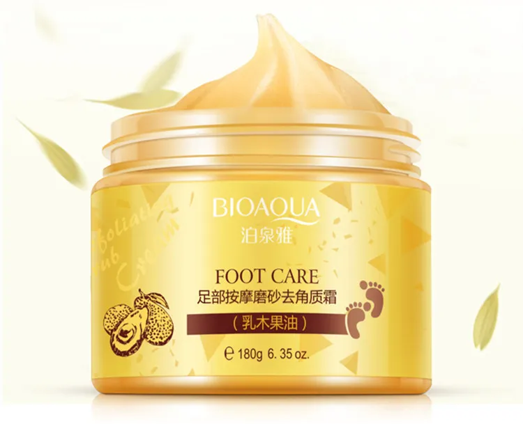 DHL GRATIS BIOAQUA 24K GOUD VOETBEHANDELING Shea Buttermassage Crème Peeling Vernieuwing Masker Baby Voet Huid Gladde Zorg Exfoliërende