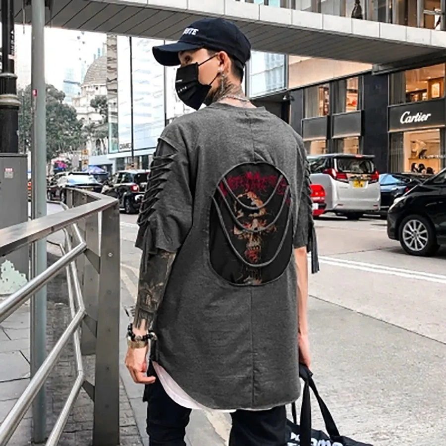 Wholesale Vintage Ripped Metal T Shirts For Men Punk Rock
