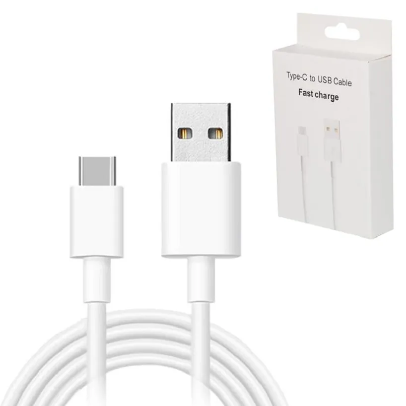 1m 3FT Mobiltelefonkablar Snabb Laddare Micro USB V8 Typ C Laddning för Huawei P40 P50 Xiaomi 7 8 9 10 11 Samsung S7 S8 S9 S10 S20 S21 Android Kabel med detaljhandel